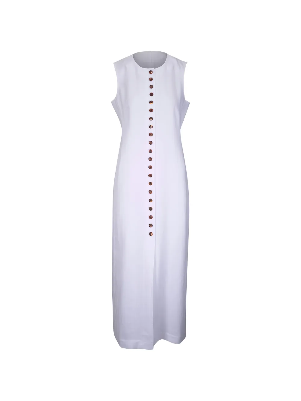 Lafayette 148 button-up sleeveless maxi dress - White