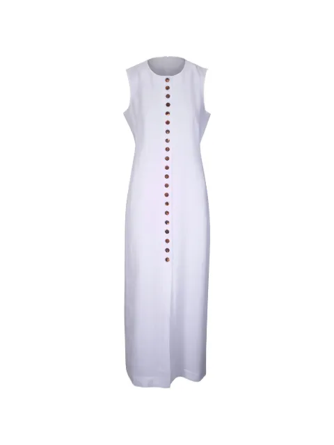 Lafayette 148 vestido largo sin mangas con botones