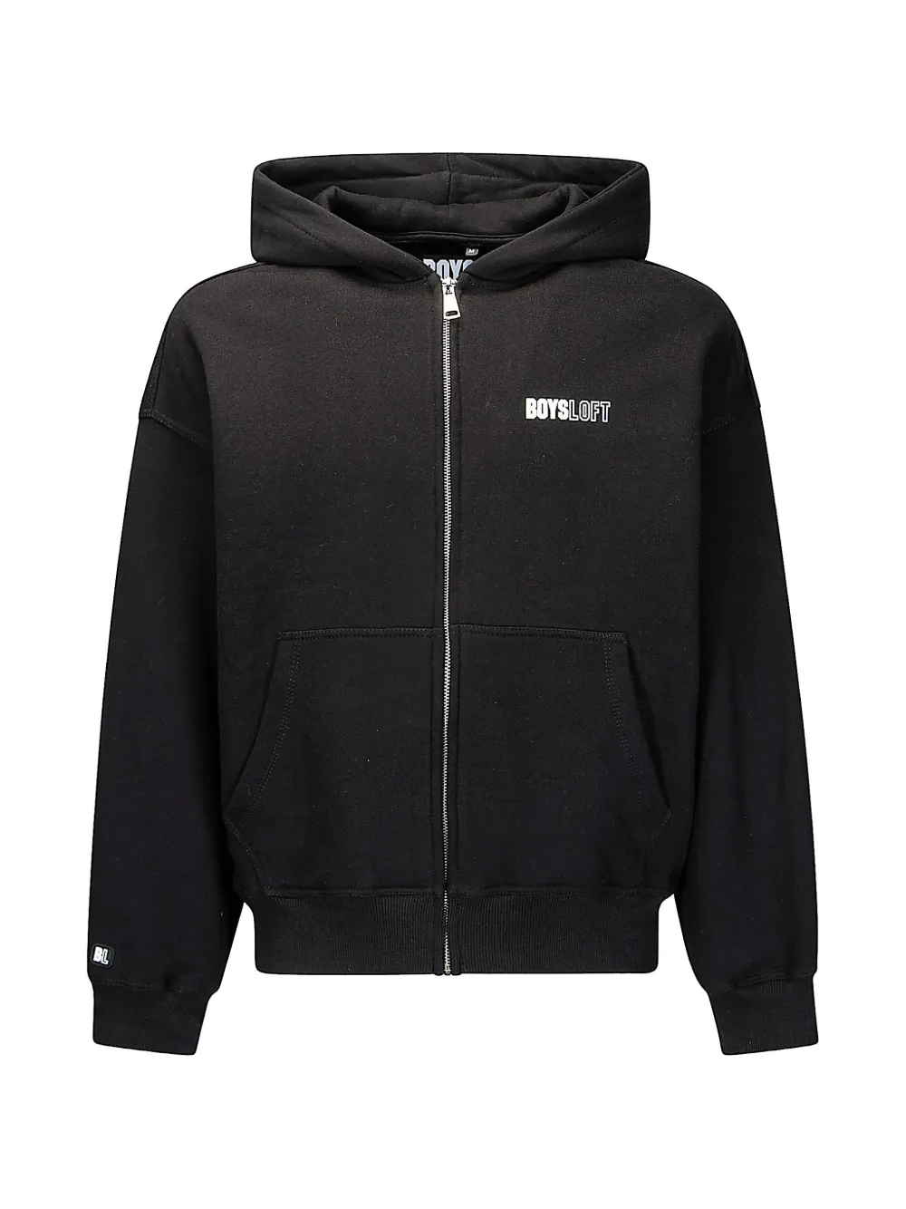 Boysloft logo-print zip-up hoodie - Schwarz