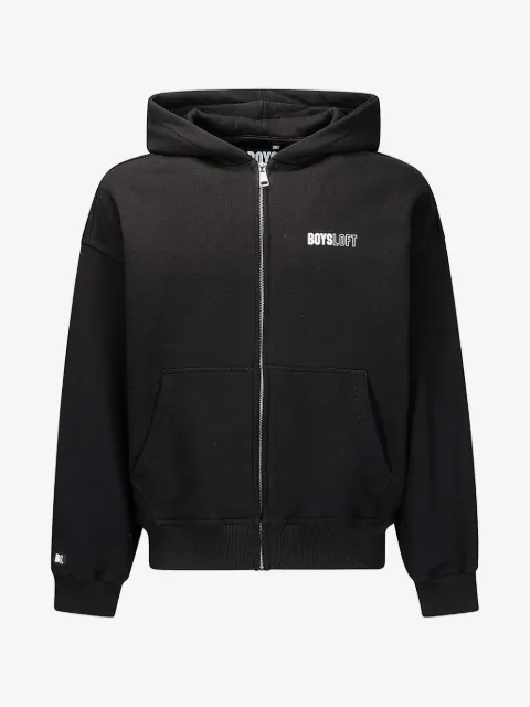 Boysloft logo-print zip-up hoodie