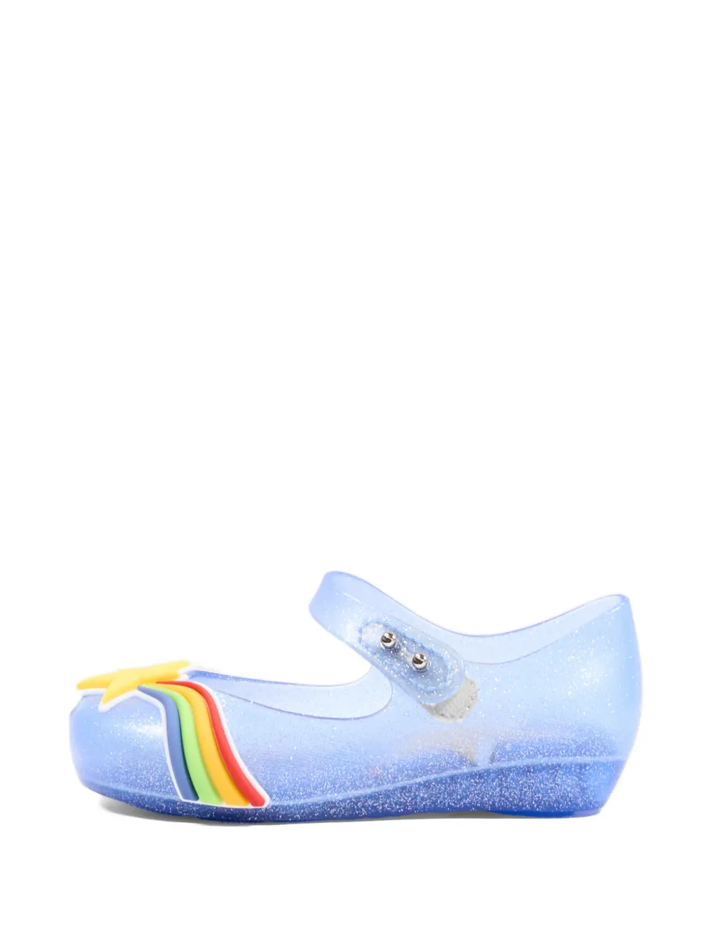 Mini Melissa glitter-detail rainbow ballet flats Blauw