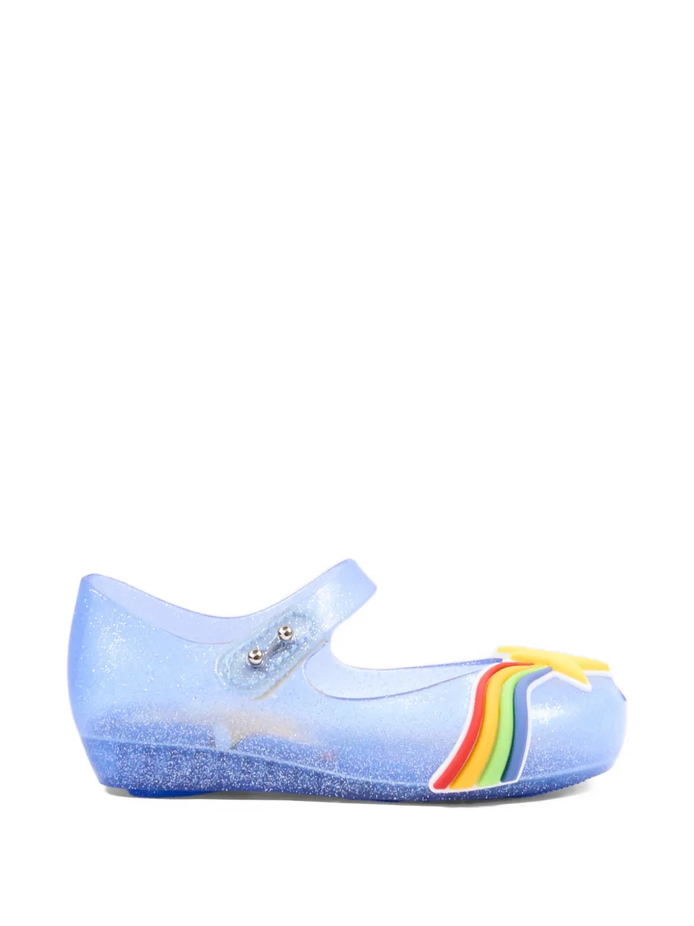 Mini Melissa glitter-detail rainbow ballet flats Blauw