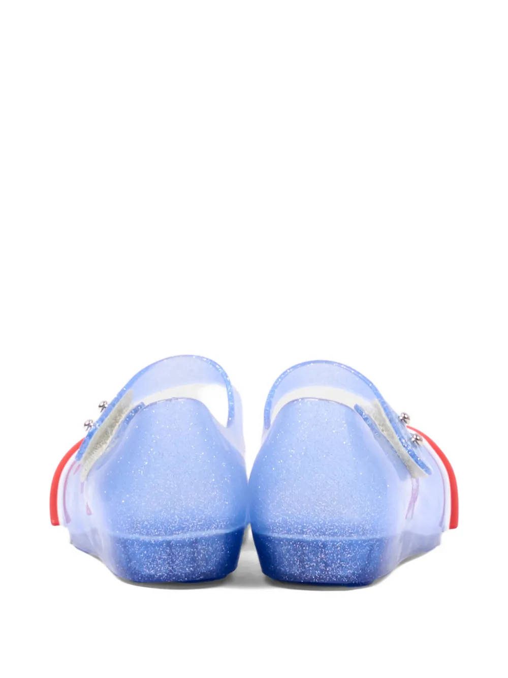 Mini Melissa glitter-detail rainbow ballet flats Blauw