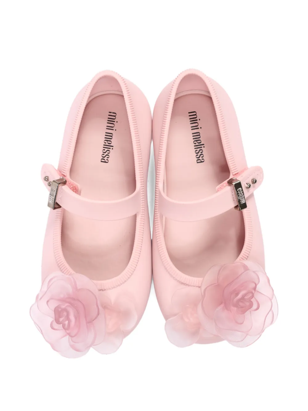 Mini Melissa flower-detail ballet flats Roze