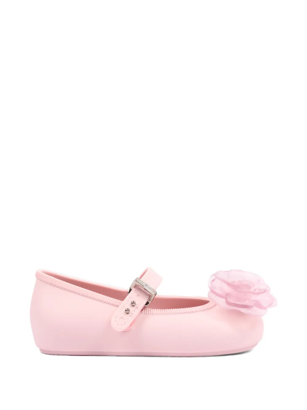 Mini Melissa flower-detail ballet flats Roze