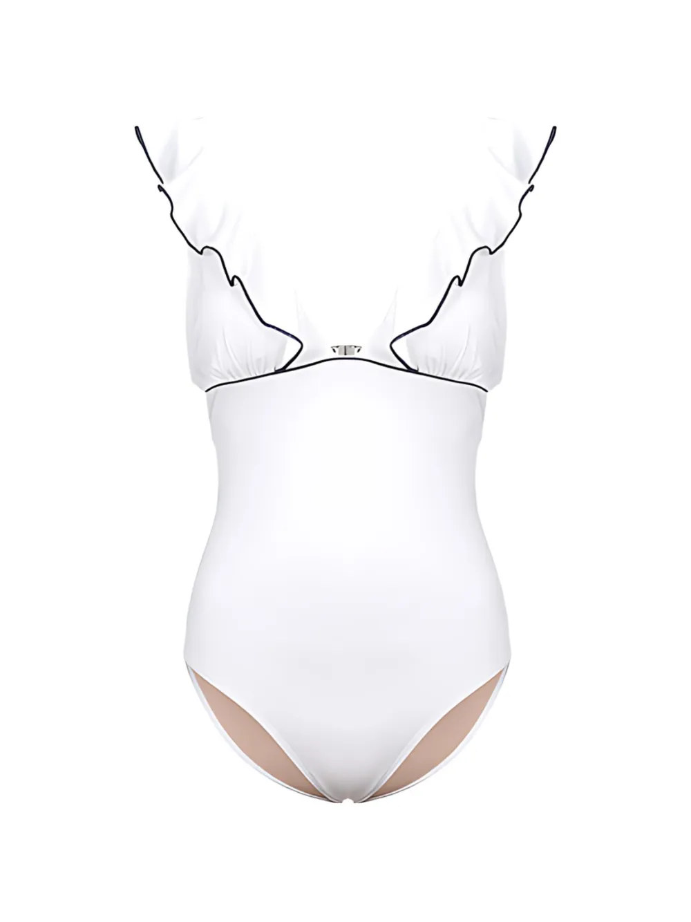 5PENING ruffled swimsuit - Weiß