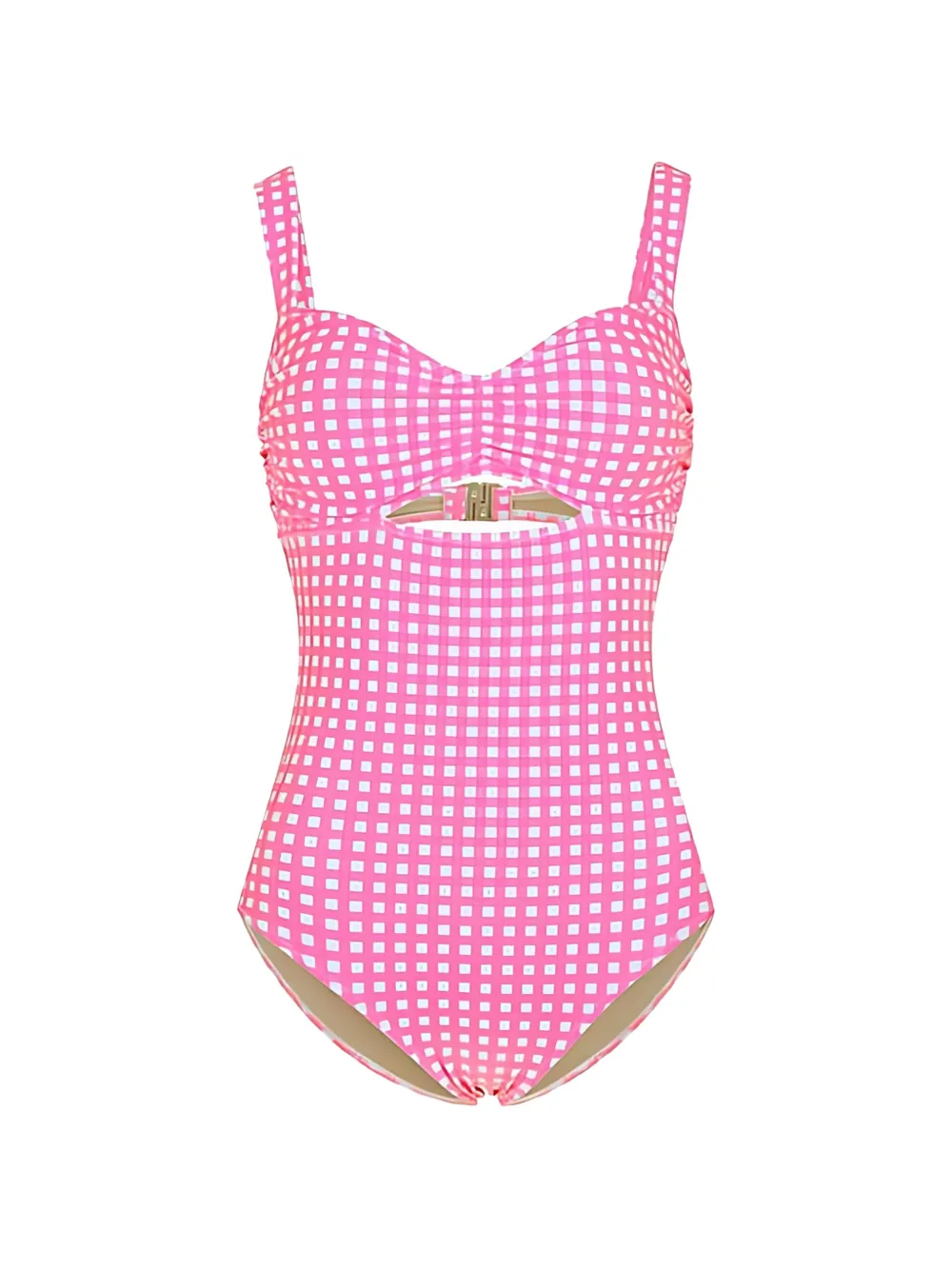 5PENING gingham cut-out swimsuit - Rosa