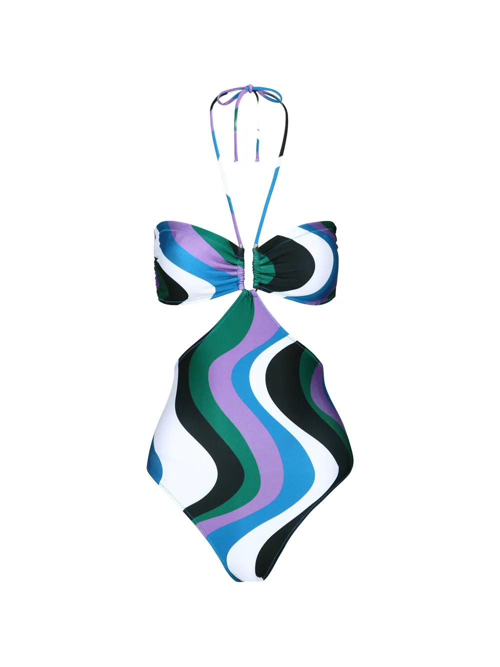 DAZE DAYZ Pado swirl-print cut-out swimsuit - Blu