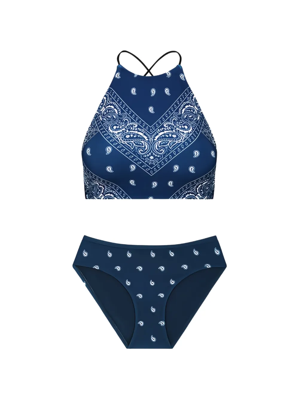 DAZE DAYZ paisley-print halterneck swimwear - Blu