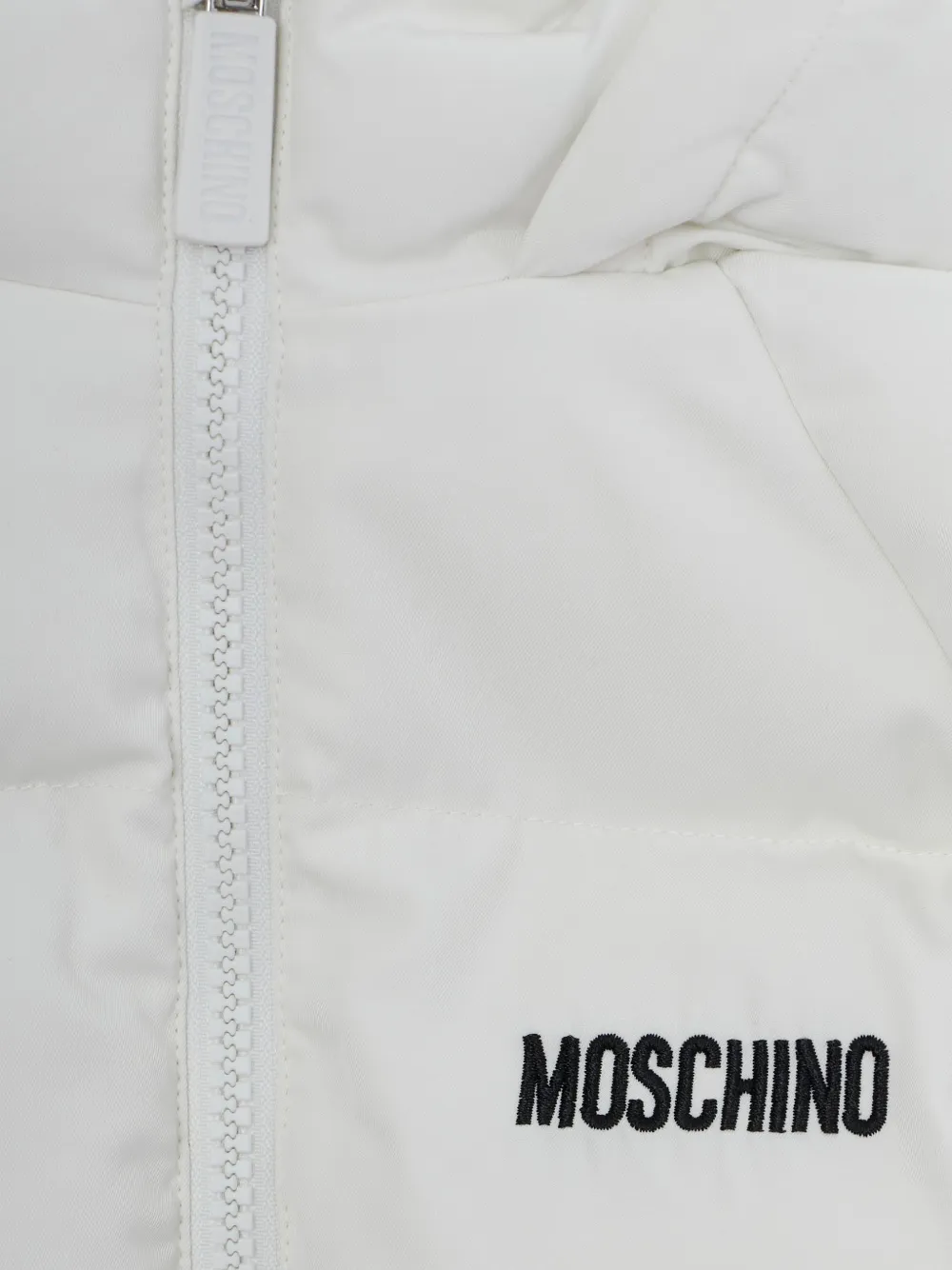 Moschino Kids Donsjack met logoprint Wit