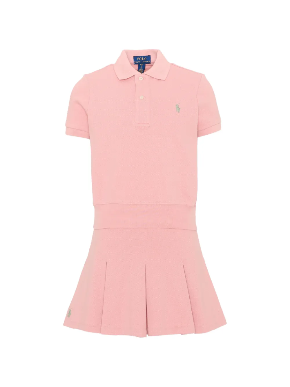 POLO RALPH LAUREN KIDS pleated piqué dress - Rosa