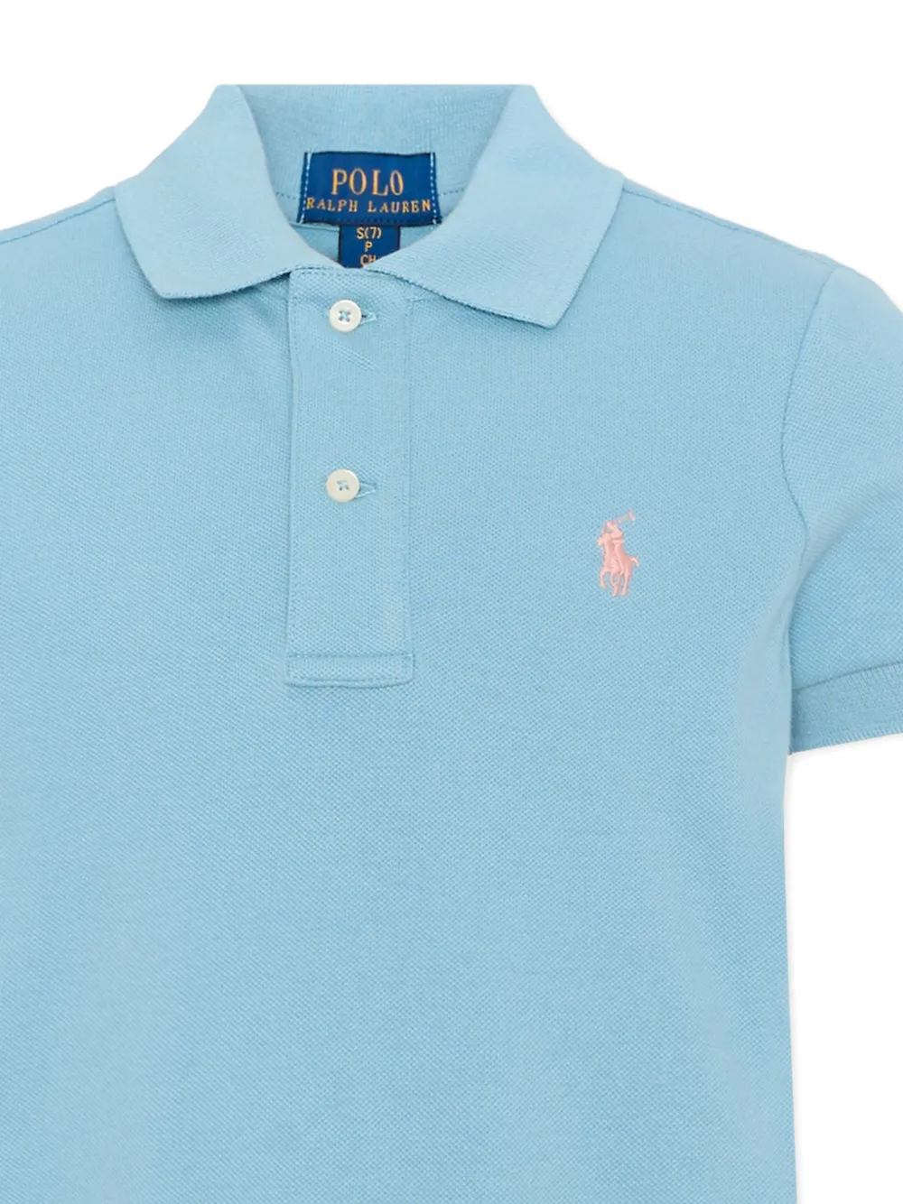 POLO RALPH LAUREN KIDS Geplooide piqué mini-jurk Blauw