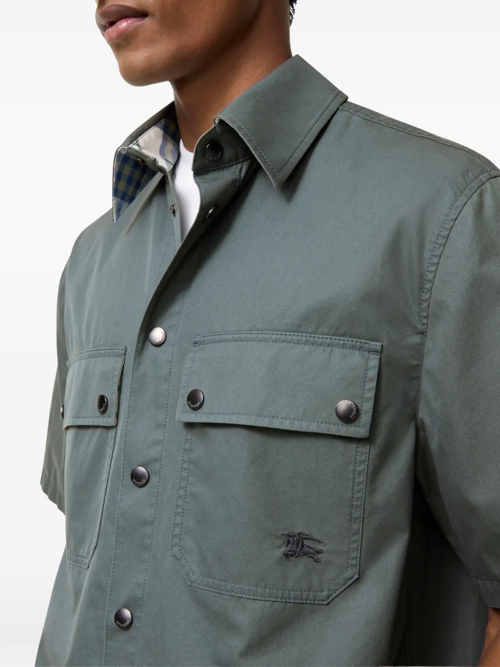 Burberry Ruimvallend gabardine overhemd Groen