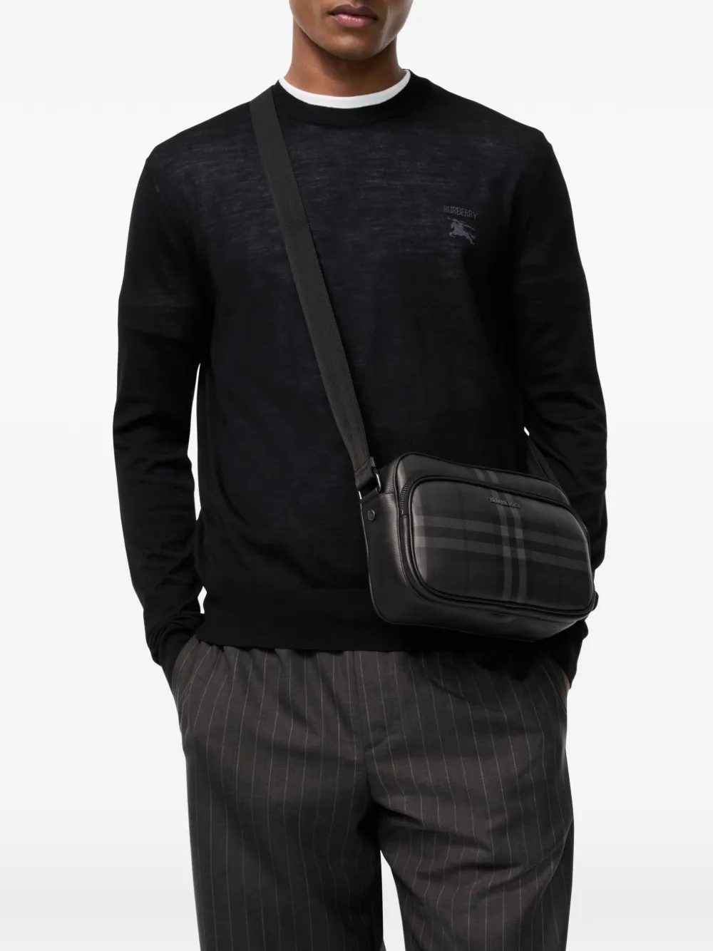 Burberry City Check crossbodytas Zwart