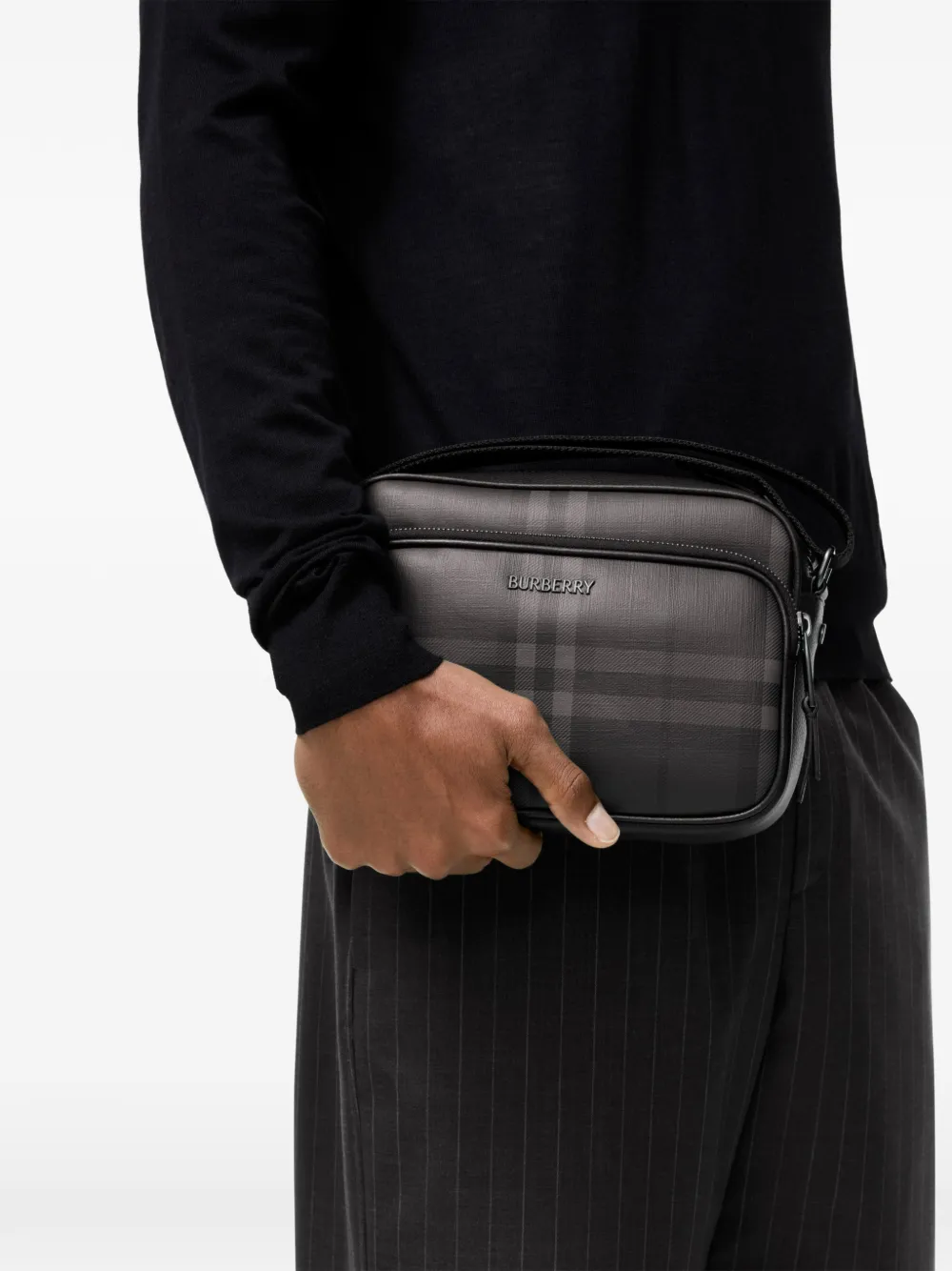 Burberry City Check crossbodytas Zwart