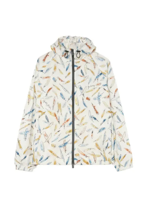 Burberry feather print nylon Clapton hooded jacket