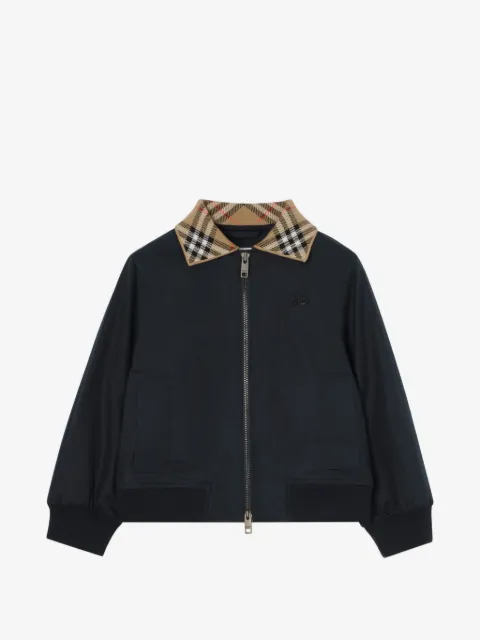 Burberry Kids cotton Hayfield bomber jacket