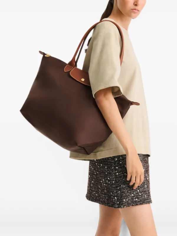 Longchamp Large Le Pliage Shoulder Bag | Brown | FARFETCH