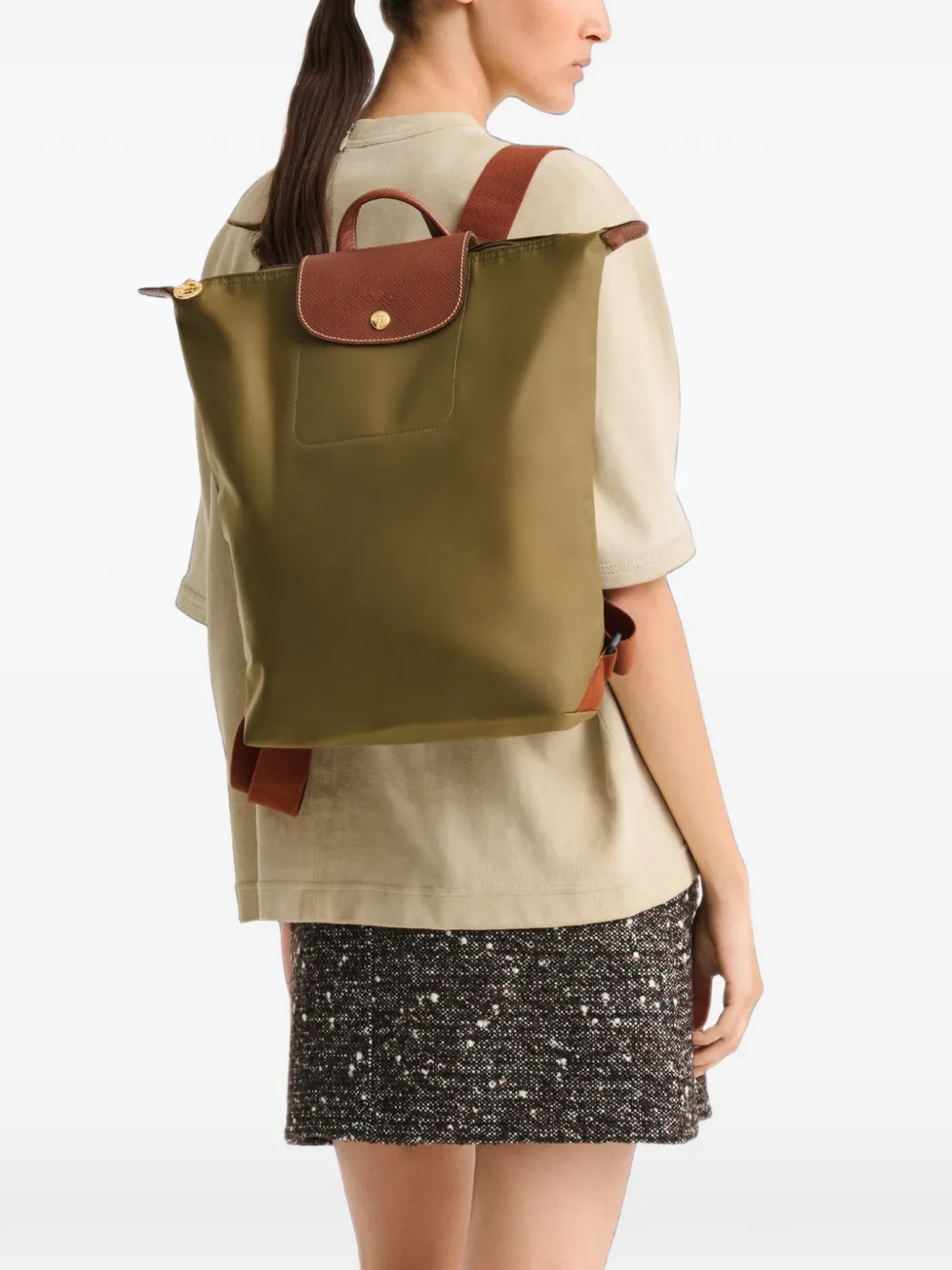 Longchamp Le Pliage Original M rugzak Groen