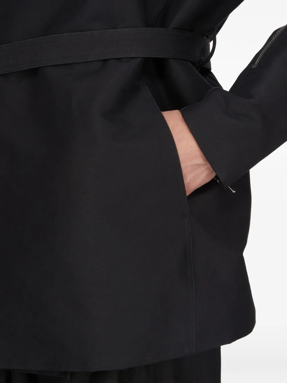 Rick Owens Dracucaban jack met trechterhals en ceintuur Zwart
