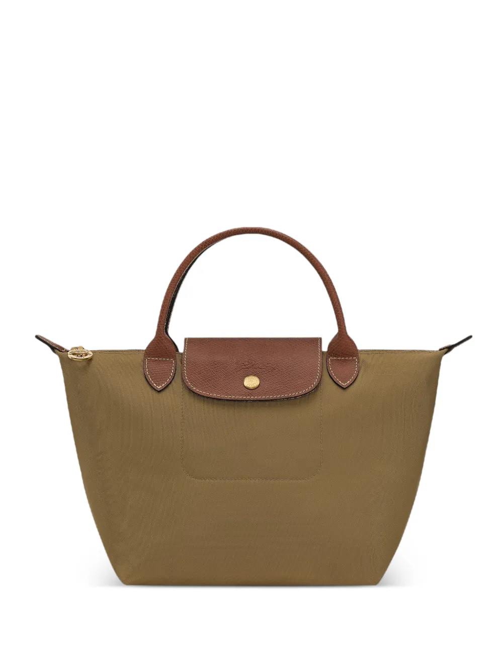 Longchamp Le Pliage Leather-trim Tote Bag In Green