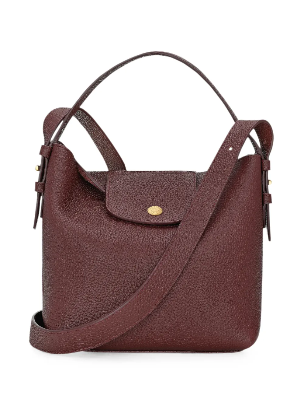 Longchamp Shopper aus gekörntem Leder - Rot