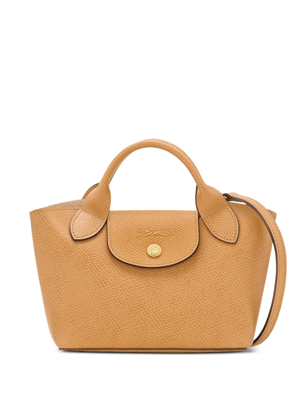 Longchamp XS Épure textured-leather tote bag - Arancione