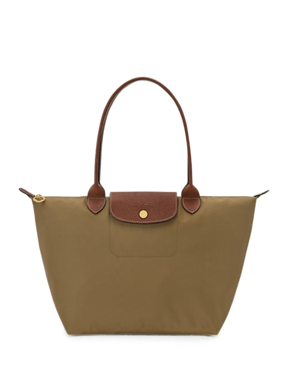 Longchamp Le Pliage leather-trim shoulder bag - Marrone