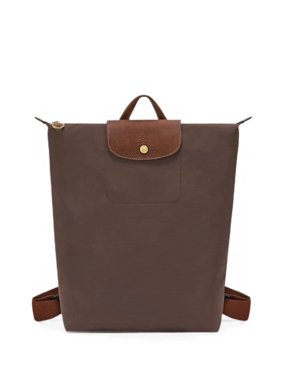 Longchamp Medium Le Pliage Leather-trim Backpack In Brown
