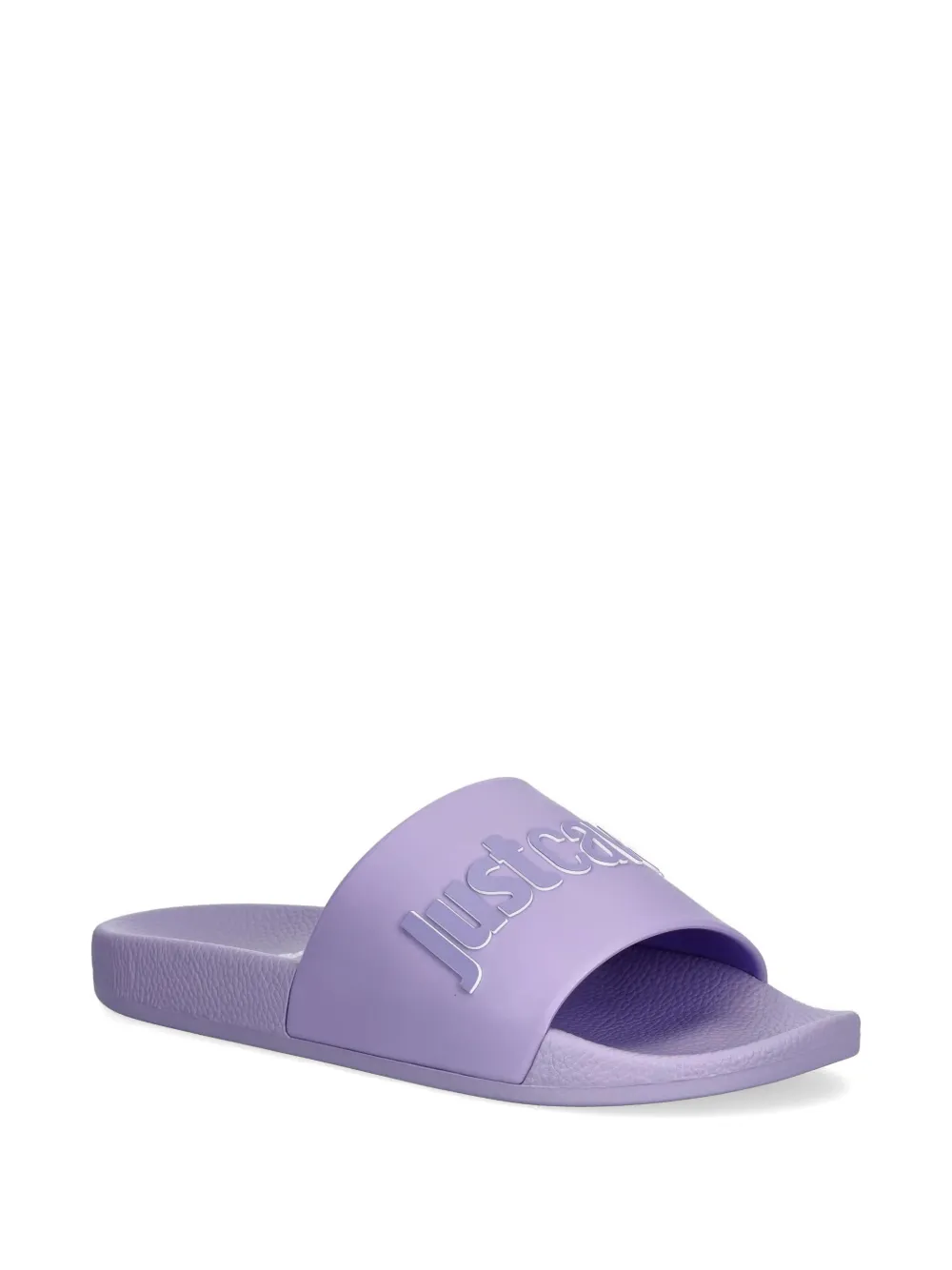 Just Cavalli logo-embossed slides Paars