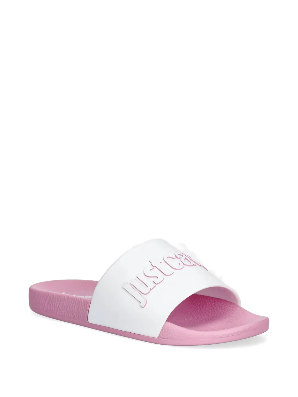 Just Cavalli logo-embossed slides Wit