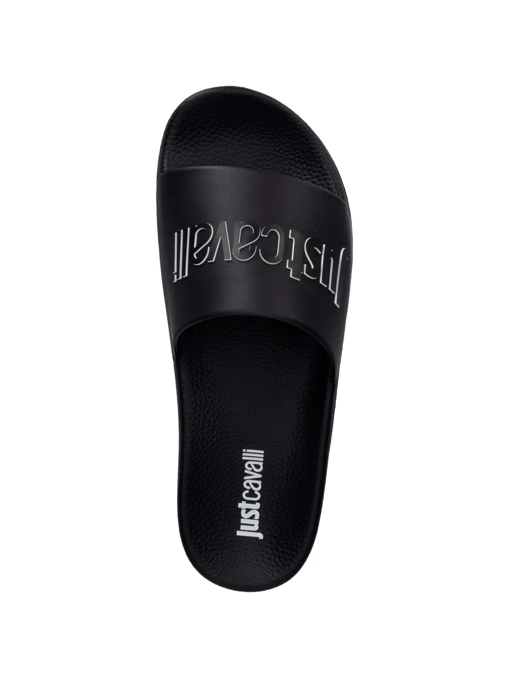 Just Cavalli logo-embossed slides Zwart
