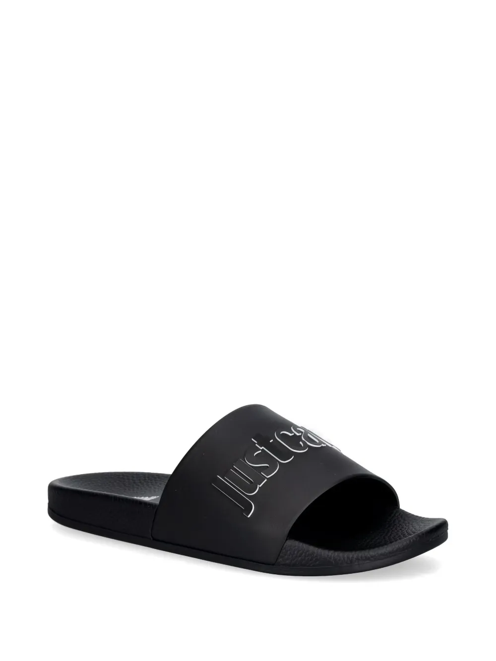 Just Cavalli logo-embossed slides Zwart
