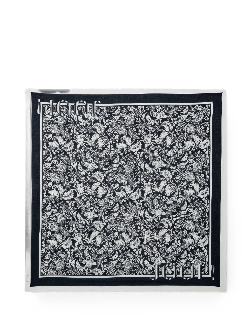 Joop! Adalia floral-print logo-border scarf - Schwarz