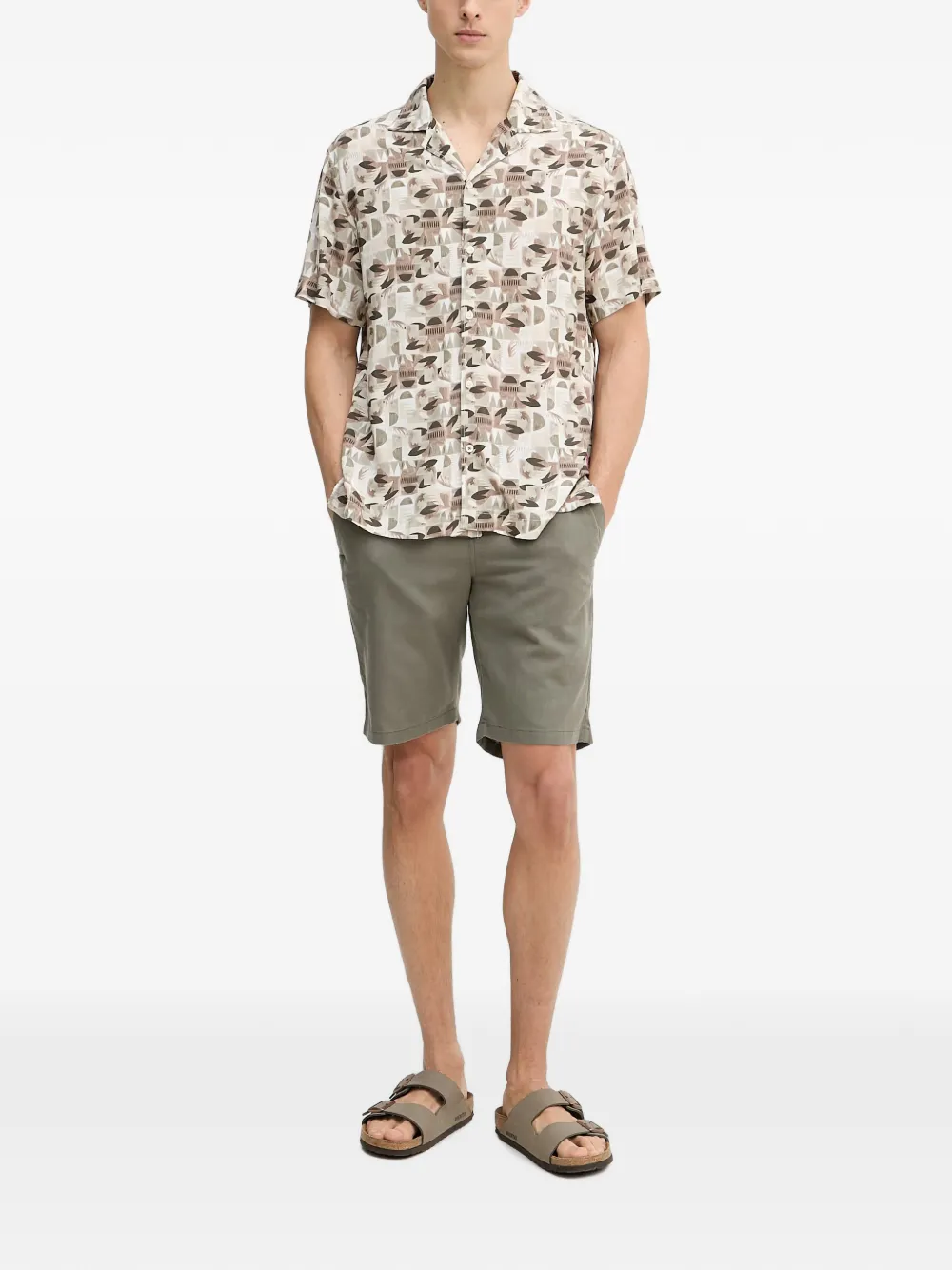 Joop! Russ Bermuda shorts met trekkoord Groen