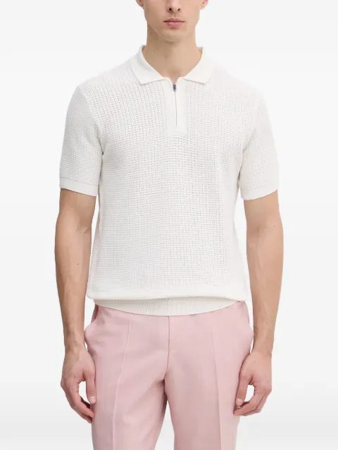Joop! Vascor waffle-knit zip-neck polo shirt