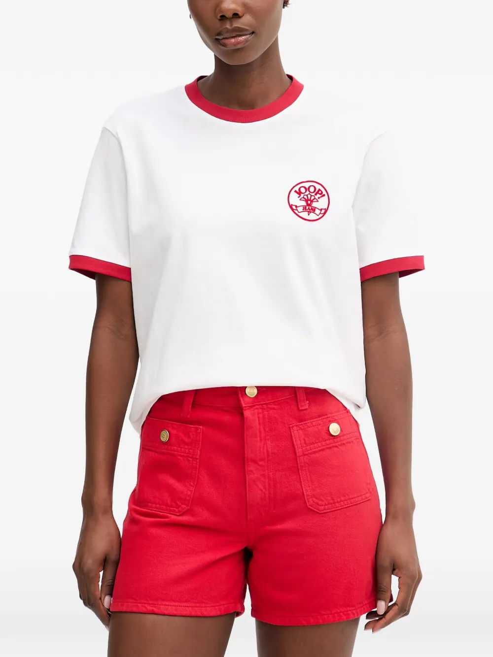 Joop! Tordis T-shirt met logo-print Wit