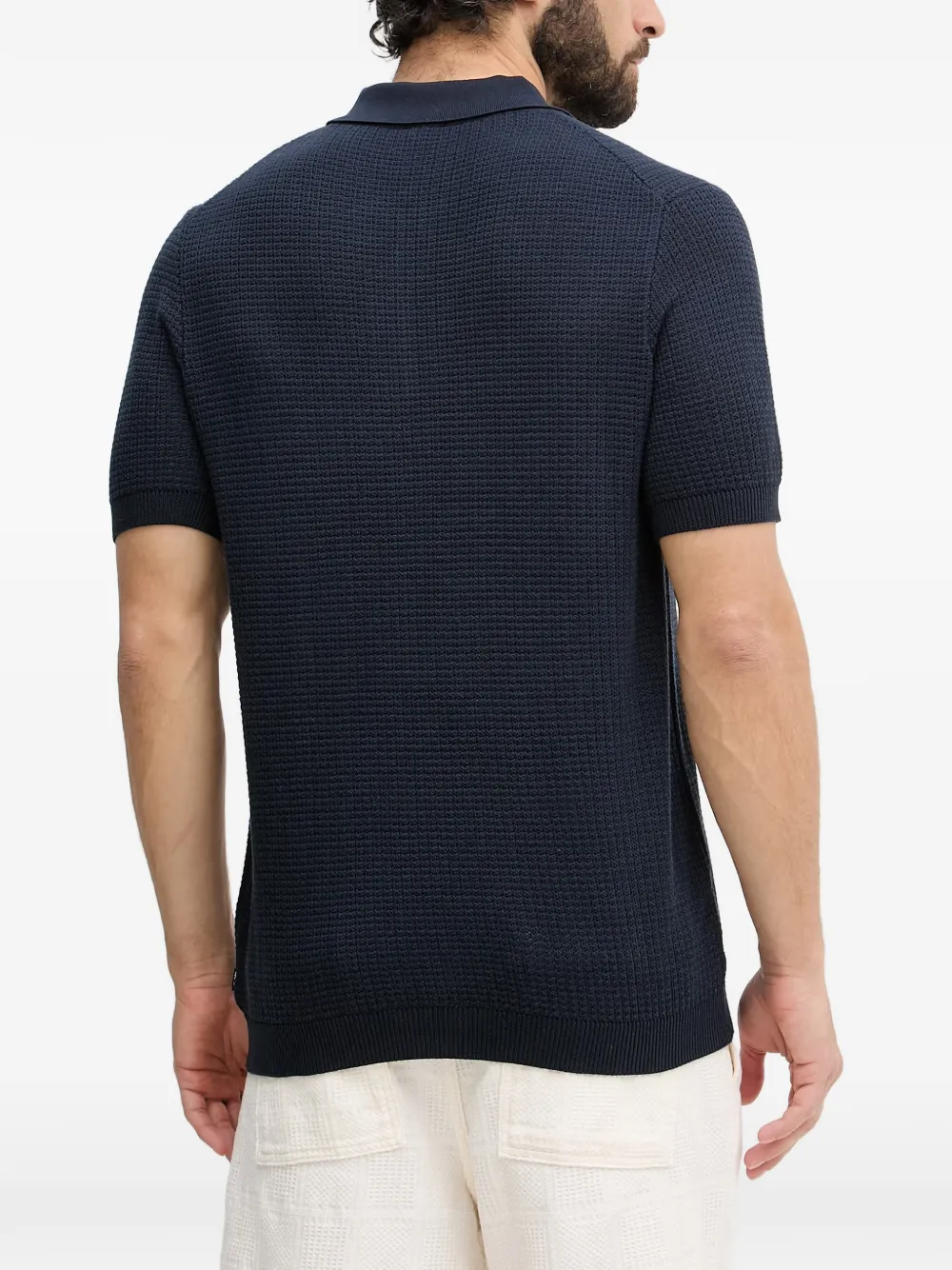 Joop! Vascor gebreid poloshirt Blauw