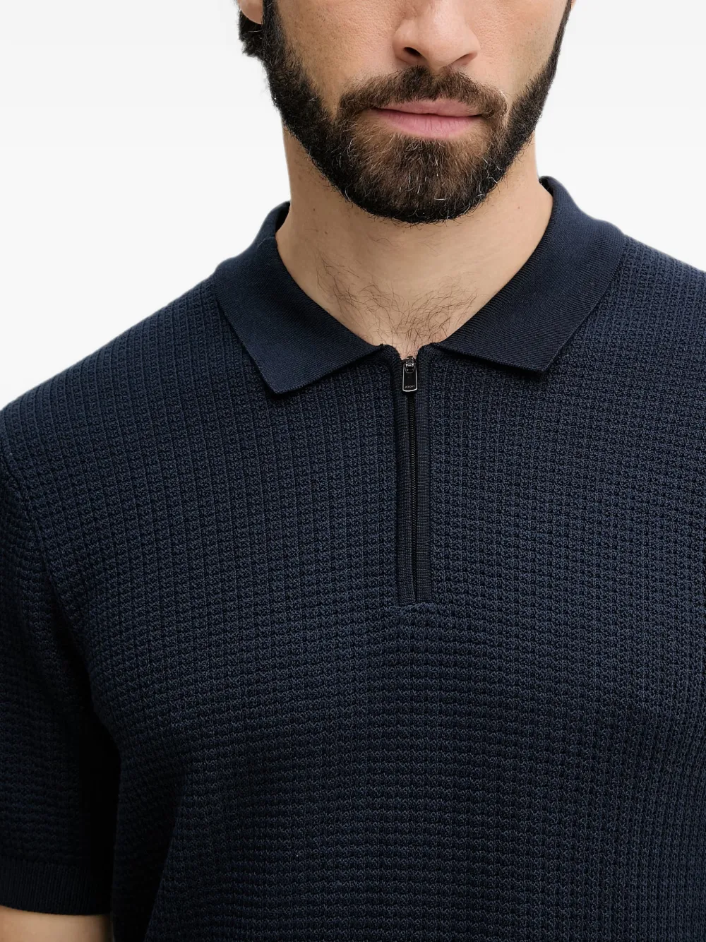 Joop! Vascor gebreid poloshirt Blauw
