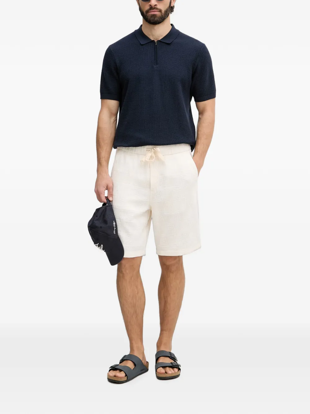 Joop! Vascor gebreid poloshirt Blauw