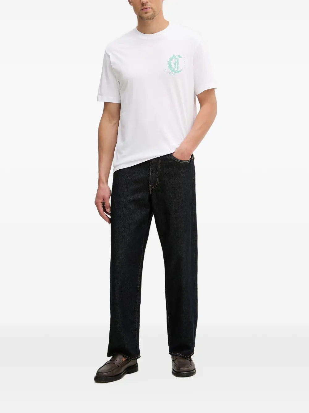 Just Cavalli Katoenen T-shirt met logoprint Wit