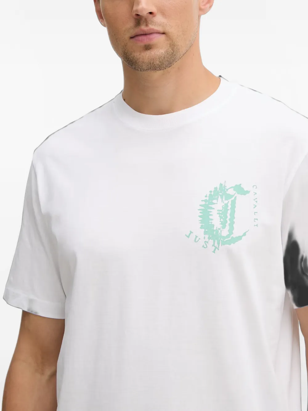Just Cavalli Katoenen T-shirt met logoprint Wit