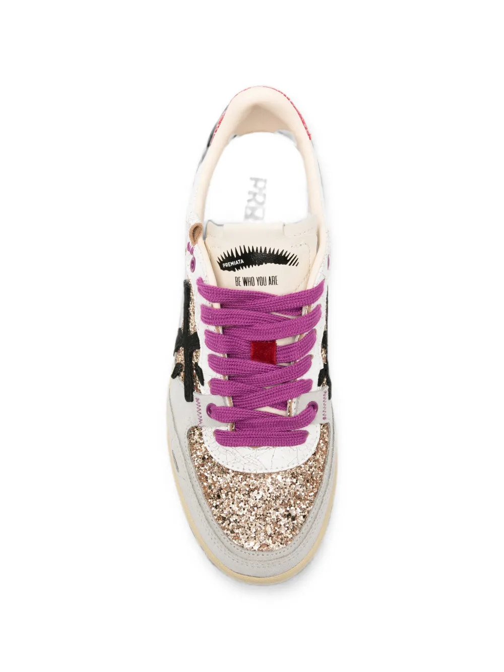 Premiata glitter-embellished sneakers Goud