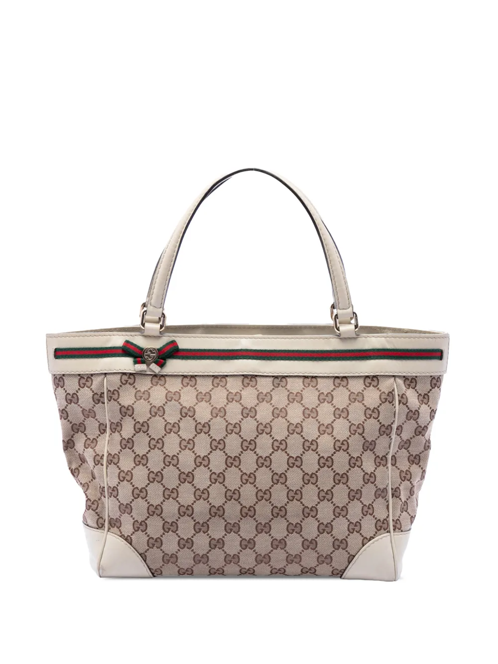 Gucci Pre-Owned 2016-2026 GG Canvas Web Mayfair tote bag - Bianco