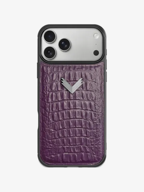 VELANTE alligator-effect leather iPhone 17 Pro phone case