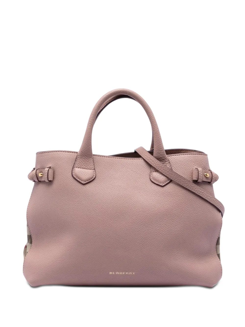 Burberry Pre-Owned 2000-2017 Medium Calfskin and House Check Banner satchel - Rosa