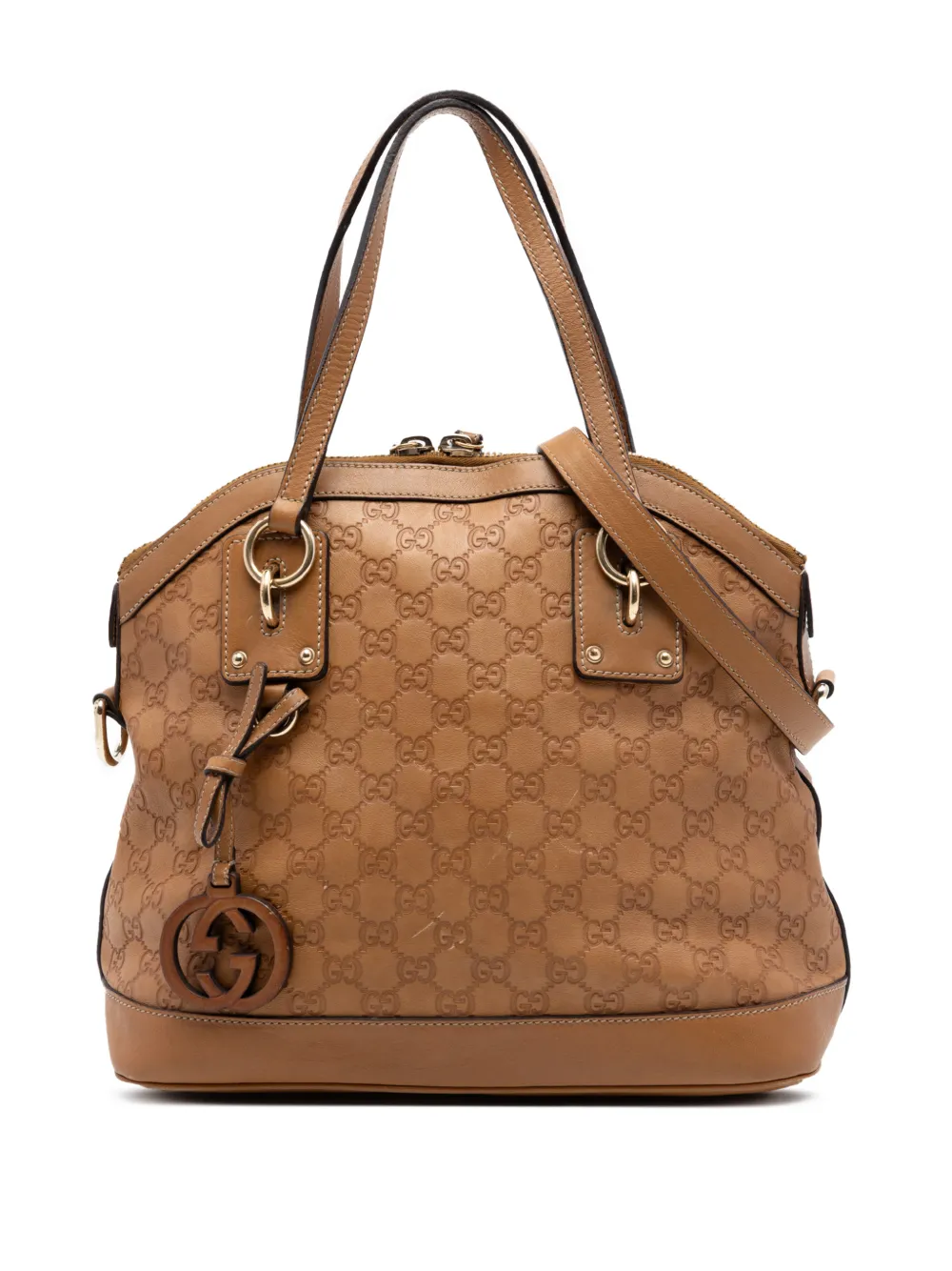 Gucci Pre-Owned 2016-2026 Medium Guccissima Charm Dome satchel - Marrone