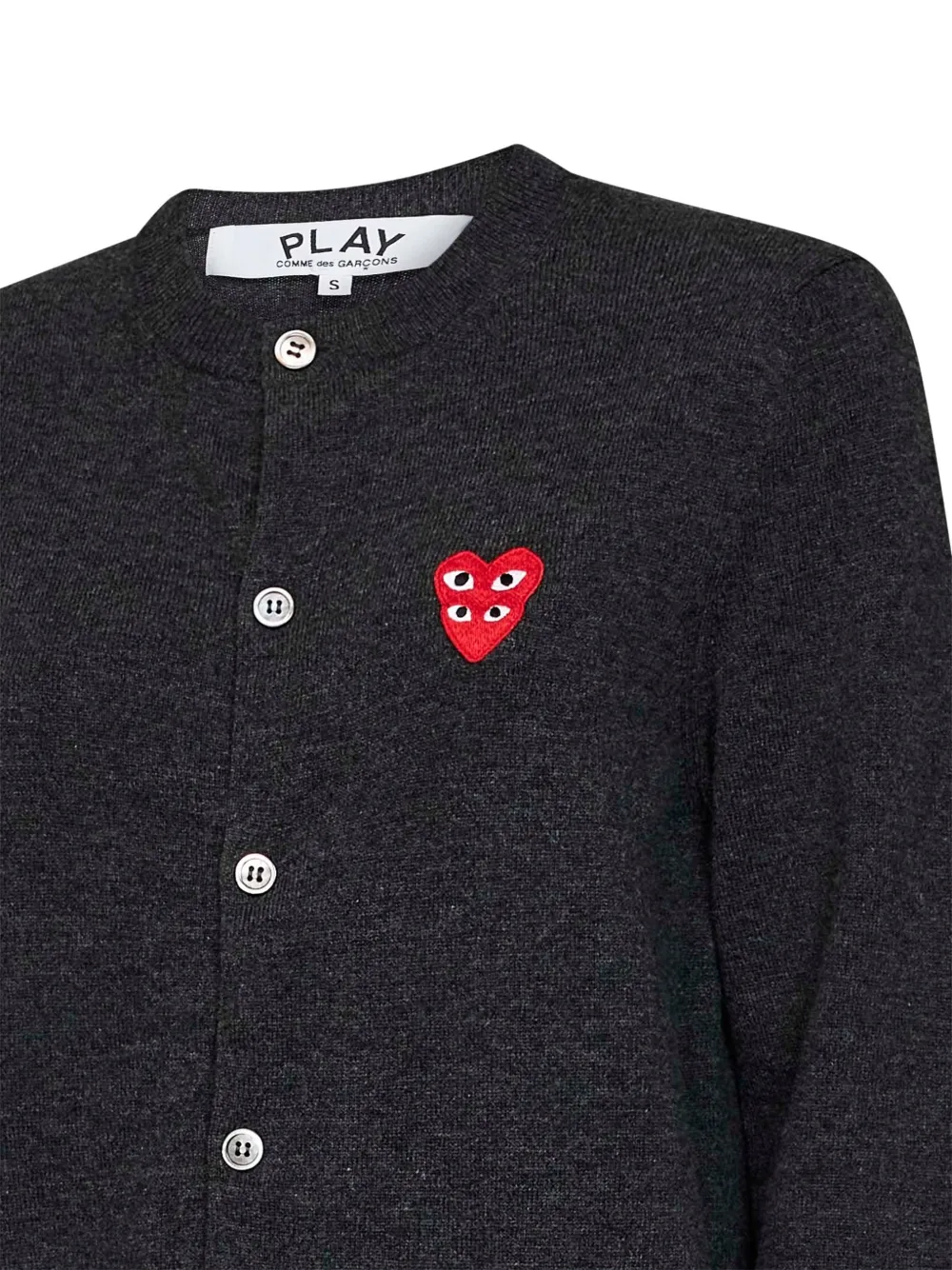 Comme Des Garçons Play Vest met hart-applicatie Grijs