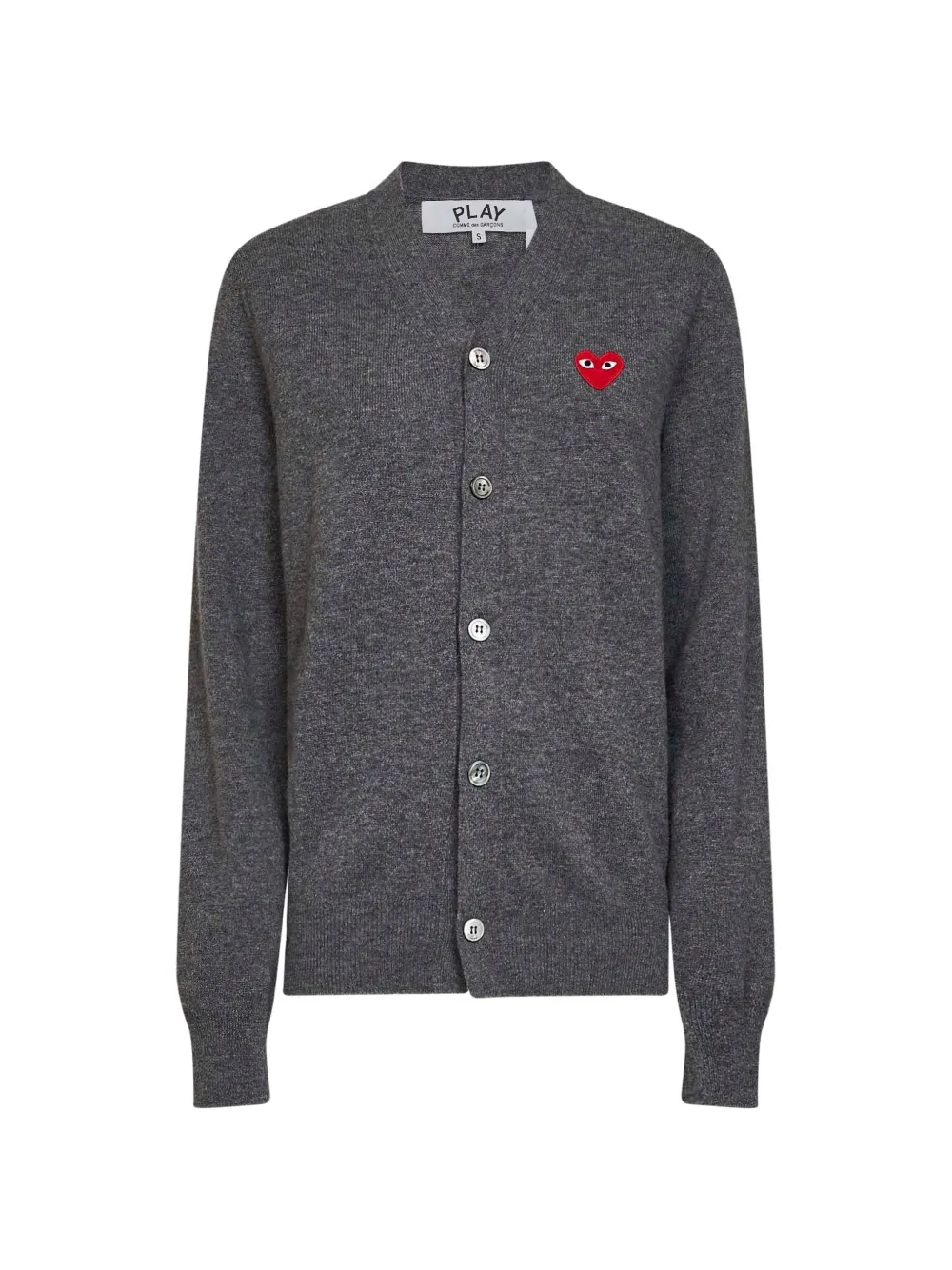 Comme Des Garçons Play heart-appliqué cardigan - Grigio