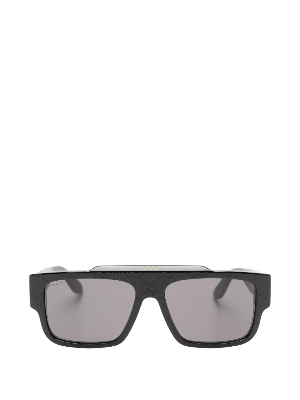 Gucci Pre-Owned GG-monogram rectangle-frame sunglasses - Nero